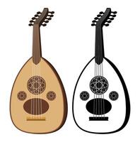 oud Arábica oriental islámico música instrumento icono vector ilustración