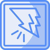 Bold Burst Line Filled Blue Icon vector