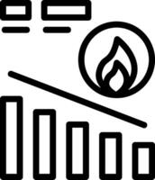 Burn Down Chart Line Icon vector