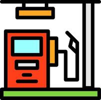 Gas Station Line Filled vector