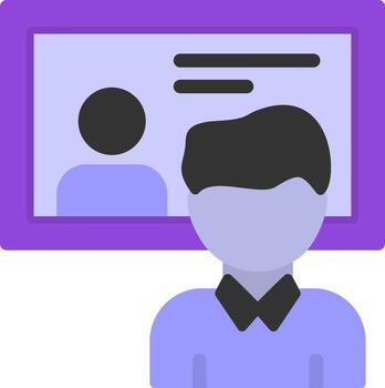 entrevista icono plano vector