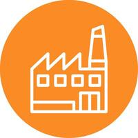Manufacturing Plant Outline Circle Icon vector
