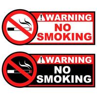 set warning no smoking sign symbol notice labels vector