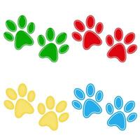 Set paw print icon symbol. Dog cat Animal footprint design vector Illustration