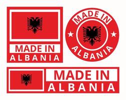 vector conjunto hecho en Albania diseño producto etiquetas negocio íconos ilustración