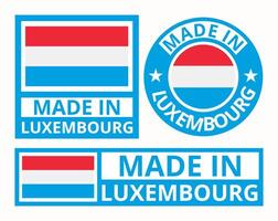 Vector set made in Luxembourg design product labels business icons illustration