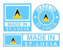 Vector set made in Saint Lucia design product labels business icons illustration