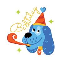 Trendy Dog Birthday vector