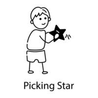 Trendy Picking Star vector