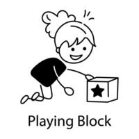 Trendy Playing Block vector