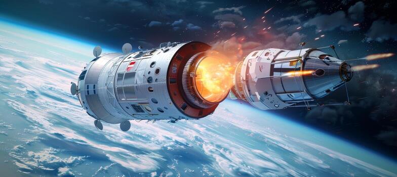 AI generated Cutting edge spacecraft for revolutionary space exploration and interstellar travel photo