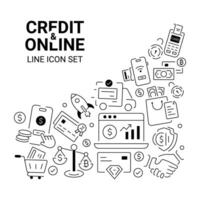 Trendy Online Credit vector