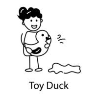 Trendy Toy Duck vector