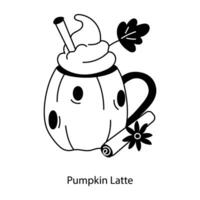 de moda calabaza latté vector