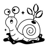 Trendy Cute Snail vector