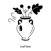 Trendy Leaf Vase vector