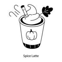 de moda especia latté vector