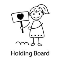 Trendy Holding Board vector