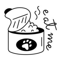 Trendy Cat Meal vector