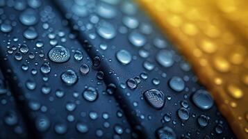 AI generated Macro background of colorful wet surface with vibrant water droplets reflecting light and colors photo