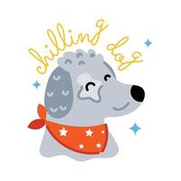 Trendy Chilling Dog vector