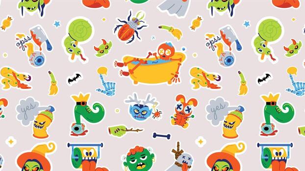 Trendy Horror Pattern vector