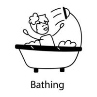 Trendy Bathing Concepts vector