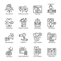 Collection of Customer Ratings and Feedbacks Linear Icons vector