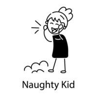 Trendy Naughty Kid vector