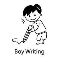Trendy Boy Writing vector