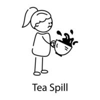 Trendy Tea Spill vector