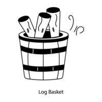 Trendy Log Basket vector