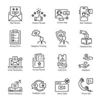 Bundle of Customer Feedback Linear Icons vector