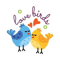 Trendy Cute Lovebirds vector