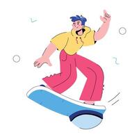 Trendy Flying Skateboard vector