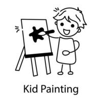 Trendy Kid Painting vector