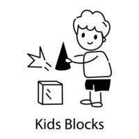 Trendy Kids Blocks vector