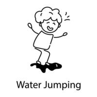 Trendy Water Jumping vector