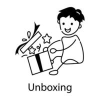 Trendy Unboxing Concepts vector