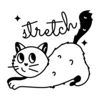 Trendy Cat Stretch vector
