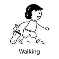 Trendy Walking Concepts vector