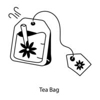 Trendy Tea Bag vector