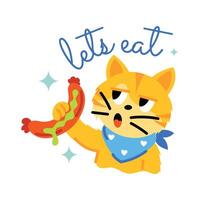 Trendy Cat Sausage vector