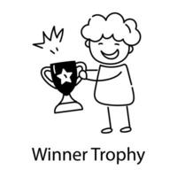 Trendy Winner Trophy vector