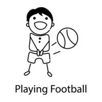 Trendy Playing Football vector