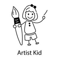 Trendy Artist Kid vector