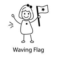 Trendy Waving Flag vector