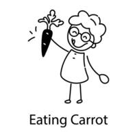 Trendy Eating Carrot vector