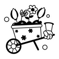 Trendy Garden Cart vector