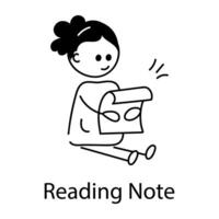 Trendy Reading Note vector